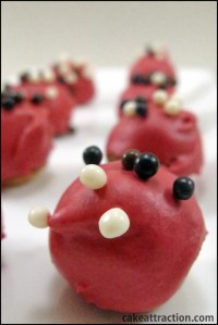 Cake pops de ganache rojo